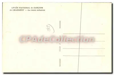 LICEU NACIONAL DE GARÇONS — A classe infantil — cliché J. Lattion — Verso