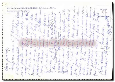 Saint-François-sur-Bugeon — Widok z przodu na trasach — Wydawnictwo Saint-Léger, Chambéry — Rewers