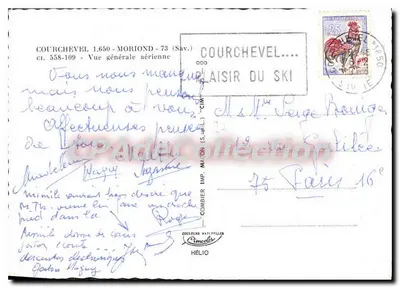 Courchevel — Vista generale aerea — Combière Imp. (S.A.P.L.) — Verso