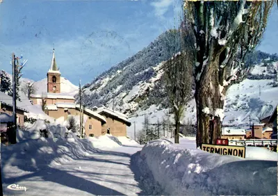 Termignon — aldeia nevada com igreja — Cimy, n°6