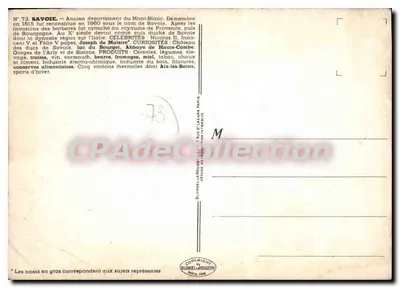 Savoie — Stare departamenty Mont-Blanc — Wydawca Blondel-Larouge, nr 73 — Rewers