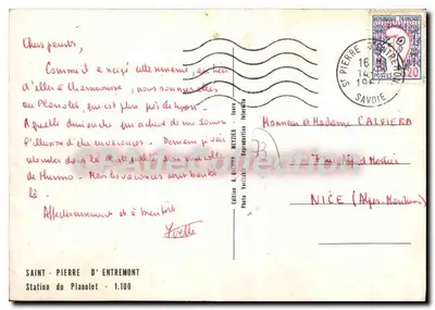 Le Perce-Neige — Estação do Plan-olé — Édition A. GUITTIER — Verso