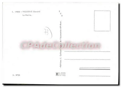 Tresserve (Savoie) — A Prefeitura — Edições J. Cellard — Verso