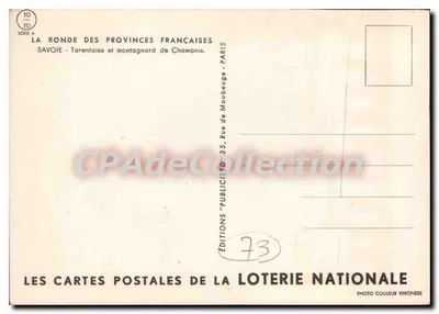 Savoie — Tarentaise e montanês de Chamonix — Edições da Loteria Nacional — Verso