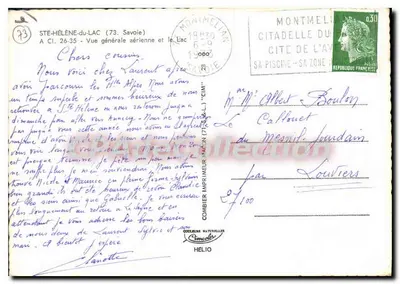 Ste-Hélène-du-Lac (73) — Ogólny widok z lotu i jezioro — Cim — Rewers