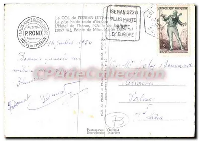Col de l'Iseran — Najwyższa droga w Europie — Hôtel de l'Iseran, Pierre Rond, Propriétaire — Rewers