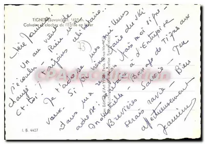 तिग्नेस (सैवोय) — शीतकालीन चर्च के क्रूस और घंटगृह — एडिशन डी आर्ट इवान मारलेट, पेरिस — पीछे