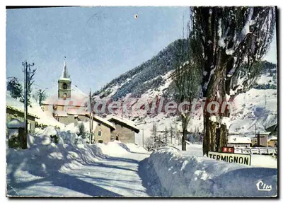 Termignon — aldeia nevada com igreja — Cim, N°6