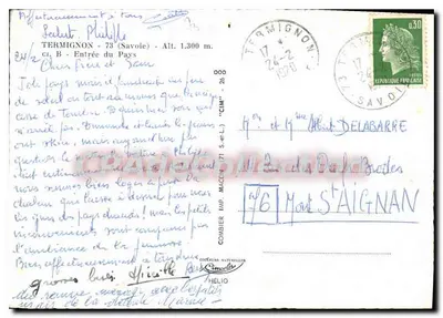 Termignon — aldeia nevada com igreja — Cim, N°6 — Verso