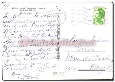 Montgilbert (Savoja) — siedziba, wysokość 543 m — Wydanie EDY (73000 Chambéry) — Rewers
