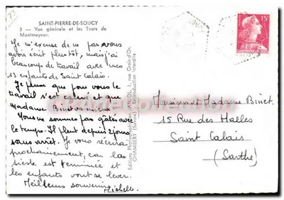 Saint-Pierre-de-Soucy — Vista geral e as Torres de Montmayeur — Éditions Photographiques ANCOL, rue Croix-d'Or, Chambery — Verso