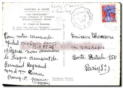Pary z Tarentaise — Grupa Folklorystyczna z Tarentaise, Bourg-Saint-Maurice — Prawdziwa Fotografia Zabroniona — Rewers