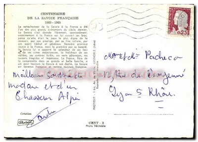 Stulecie francuskiej Savoie — 1860-1960 — Photodit — Rewers