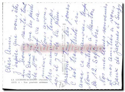 La Léchère-les-Bains (Savoie) — Ogólny widok z lotu — Fot. 'CIM' n°73 — Rewers
