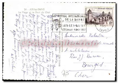 Aix-les-Bains — La Plage et la Dent du Chat — Edizioni Télé — Verso