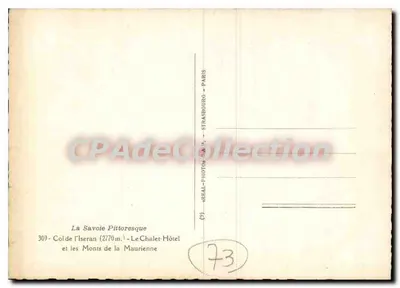 Przełęcz Iseran — Chalet-Hotel — Góry Maurienne — wydawca REAL-PHOTO - PARIS — Rewers