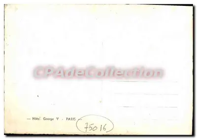 Interior luxuoso do Hotel George V — Paris — editor CPAdeCollection, n° 75016 — Verso