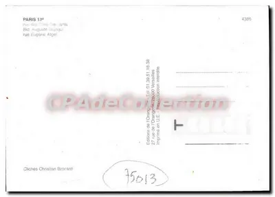 Parigi XIII° — Piazza dei Cinque Diamanti e via Eugène-Algéri — Edizioni dell'Orangista — Verso