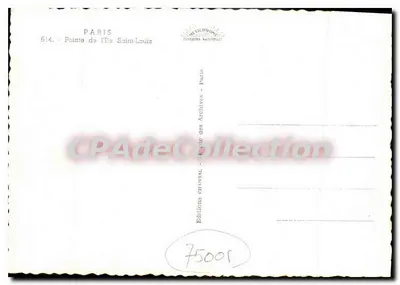 Widok z punktu wyspy Saint-Louis — Paryż — Wydawnictwo Chantal — Rewers