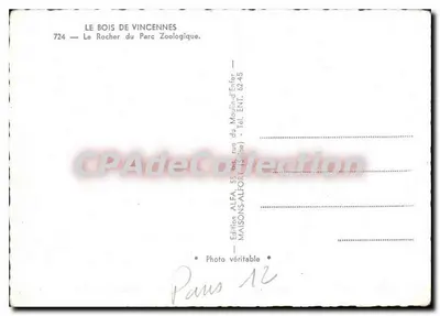 Rocher w Parku Zoologicznym — Las Vincennes — Wydawnictwo ALFA — Rewers