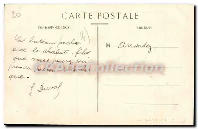Ouistreham (Calvados) — La Sortie d'un Bateau de Pêche — Phot. et Édit. F. Maillant, Caen — Verso