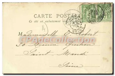 Widok z starego Świętego Etienne — Caen — B.F., Paryż — Rewers