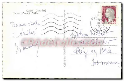 Widok kanału w Caen — Caen (Calvados) — Stara pocztówka de Collection — Rewers
