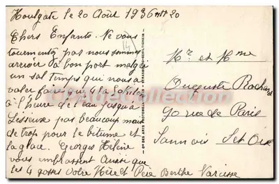 Houlgate — O Bois de Boulogue visto da Praia — L.L. — Verso