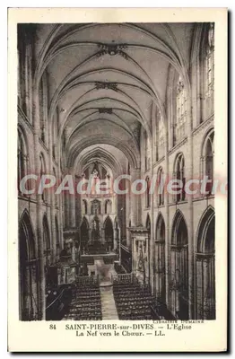Saint-Pierre-sur-Dives — L'Église — La Nef vers le Chœur — Librairie DUMAINE, n°84