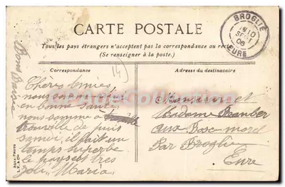 Trouville - O Casino — vista animada com multidão sob guarda-chuvas — editor L.V. & Cie, n°23 — Verso