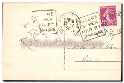 Villers-sur-Mer — O Casino Municipal visto da Praia — editor ARS, n°25 — Verso