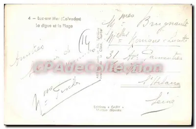 Luc-sur-Mer — a digue e a praia — Edições Gaby — Verso