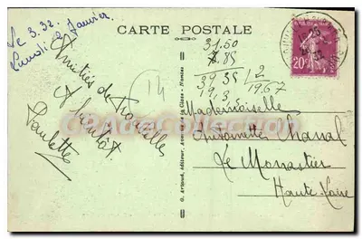 Trouville, 'La Reine des Plages' — Die Strandpromenade zur Badezeit — G. Arrioud, Verleger, Nr. 14 — Rückseite