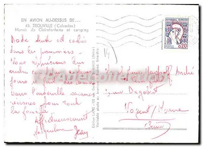 Vue aérea do Manoir de Clairefontaine em Trouville — Edição Lapie — Verso