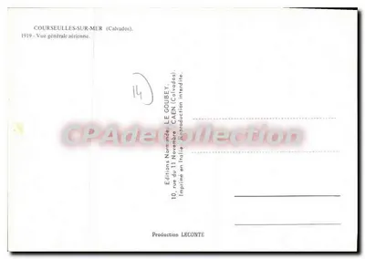 Courseulles-sur-Mer — Ogólny widok z powietrza — Wydawnictwo Normandzkie LE GOUBEY — Rewers