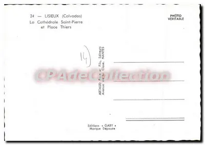 लिसियू (कैल्वाडोस) — सेंट-पियर चर्च और थियर्स स्क्वायर — एडिशन्स गैबी — पीछे