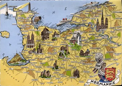 Normandie — carte postale illustrée — Éditions A. Gaby, Nantes