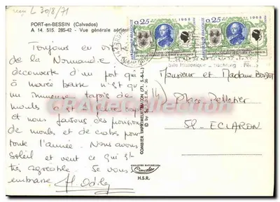 Port-en-Bessin — Allgemeine Luftaufnahme — Imprimerie Coulibre Naturelle — Rückseite