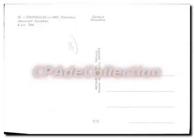 Monumento Canadese — Courseulles-sur-Mer — editore Artaud, Nantes, n° E/75 — Verso
