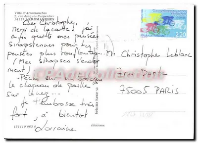 Vila de Arromanches — vista aérea — editor desconhecido — Verso