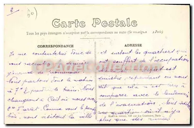 Senlis — Ruiny po wojnie 1914 — Rue de la République i rue du Temple — A. B. — Rewers