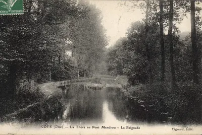 COYE (Oise) — La Thève no Ponte Mendrou — A Natação — Vignard, Editora