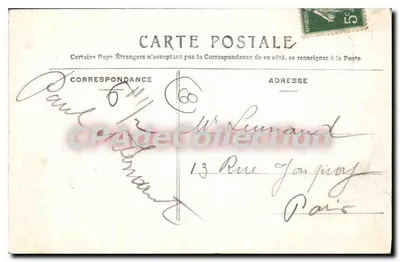 Arredores de Senlis — Castelo de Ognon — Editor Guillebaud R.F. n°5945 — Verso