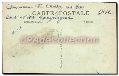 Kasteel van Francport — Ondertekening van het wapenstilstand 11 november 1918 — Eigendom van de Marquis de l'Aigle — Achterkant