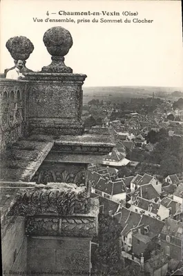 Chaumont-en-Vexin (Oise) — Vista geral tirada do topo da torre da igreja — J. Bourgeit, editor, rua Cappécille, Cisors