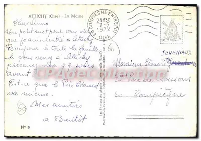 Attichy (Oise) — A Prefeitura — Éditions des Maillons (Sant-Quille) n°5 — Verso