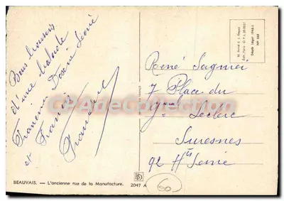 Beauvais — A antiga rua da Manufatura — Barday — Verso