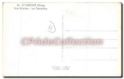 Domfront (Orne) — Rue St-Julien - Les Tonneliers — Éditions GABY — Verso