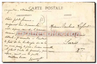 Argentan — Visão panorâmica tirada do Campanário de Saint-Martin — A. Lejeune, editor, Argentan 1256 — Verso
