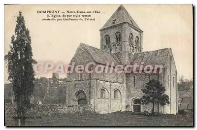 Domfront — Notre-Dame-sur-l'Eau — L'Église, de pur style roman construite par Guillaume de Calvas